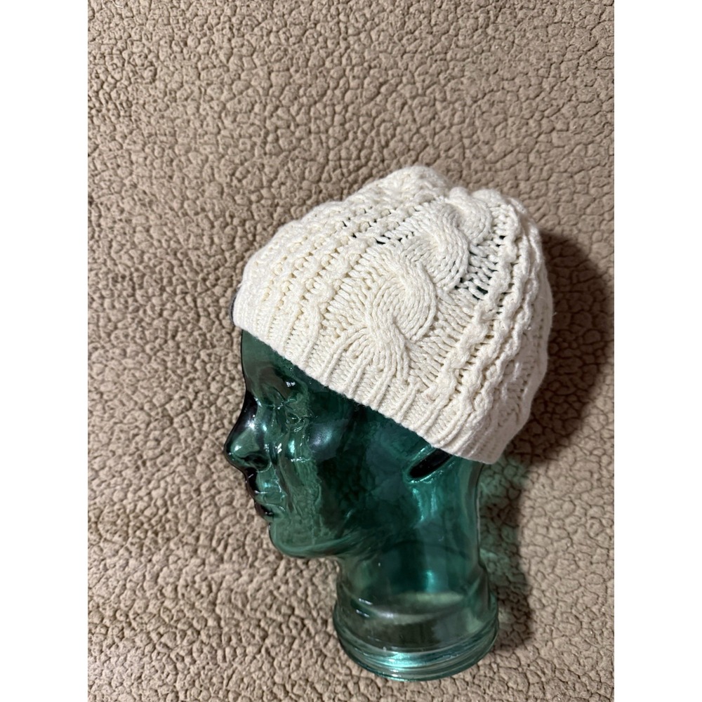 Women's The North Face Fleece Lined Cream Knit Beanie - One Size - Picture 3 of 9